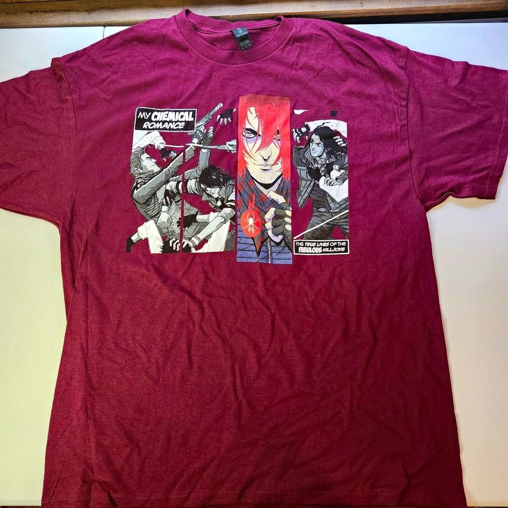 Gildan Heavy Cotton My Chemical Romance Killjoys Graphic Crew Neck T-Shirt XL